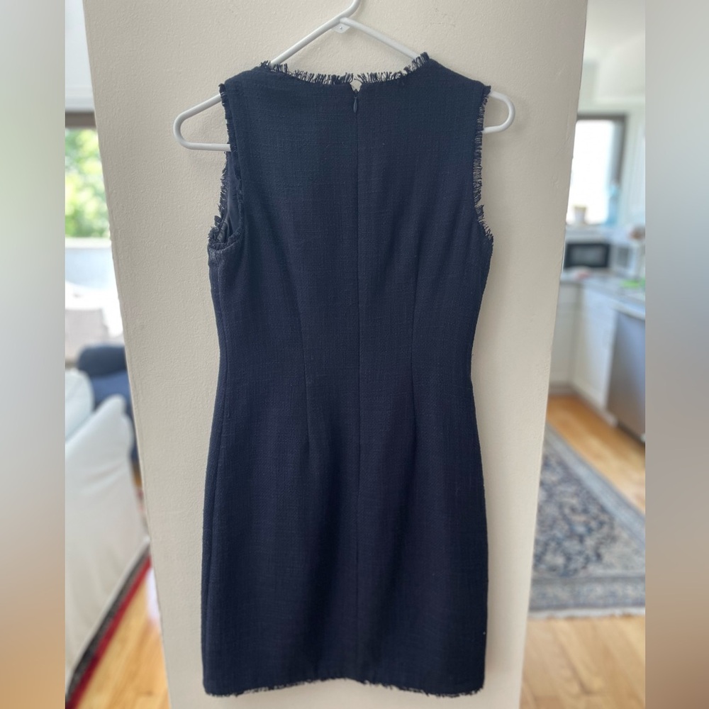 Karl Lagerfeld Navy Tweed Dress Size 2 - Picture 2 of 3